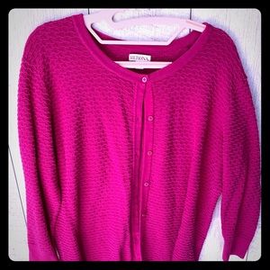 3/$20 Fuschia Merona Cardigan with Honeycomb Knit